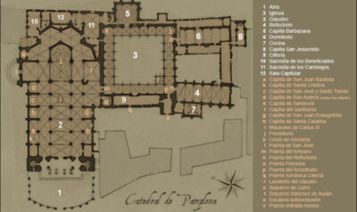 Catedral gótica de Pamplona. Planta (Wikipedia)