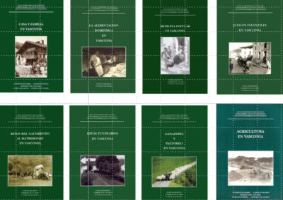 Los ocho tomos publicados del Atlas Etnográfico de Vasconia